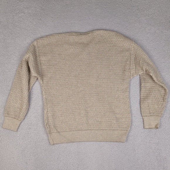 Vintage Bachrach Sweater Mens Large Brown Beige Cosby Style V-Neck Made In Italy - Picture 8 of 14